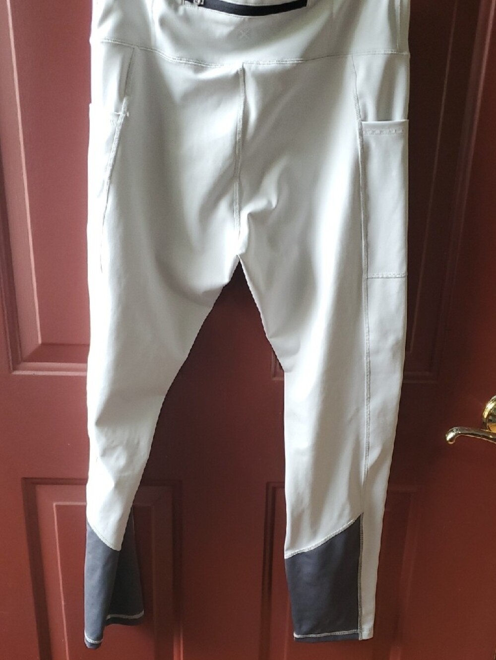 TomboyX Gray Leggings with Dk Gray Ankle Panels and Side Pockets - Picture 9 of 11